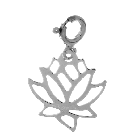 Kwiat lotosu zawieszka charms srebro 925
